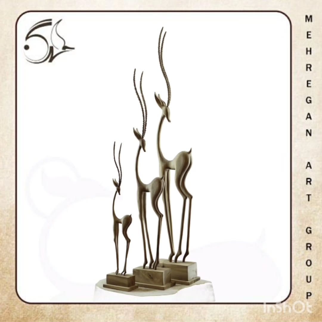 پیکره غزال چوبی مهرگان مدل جیران