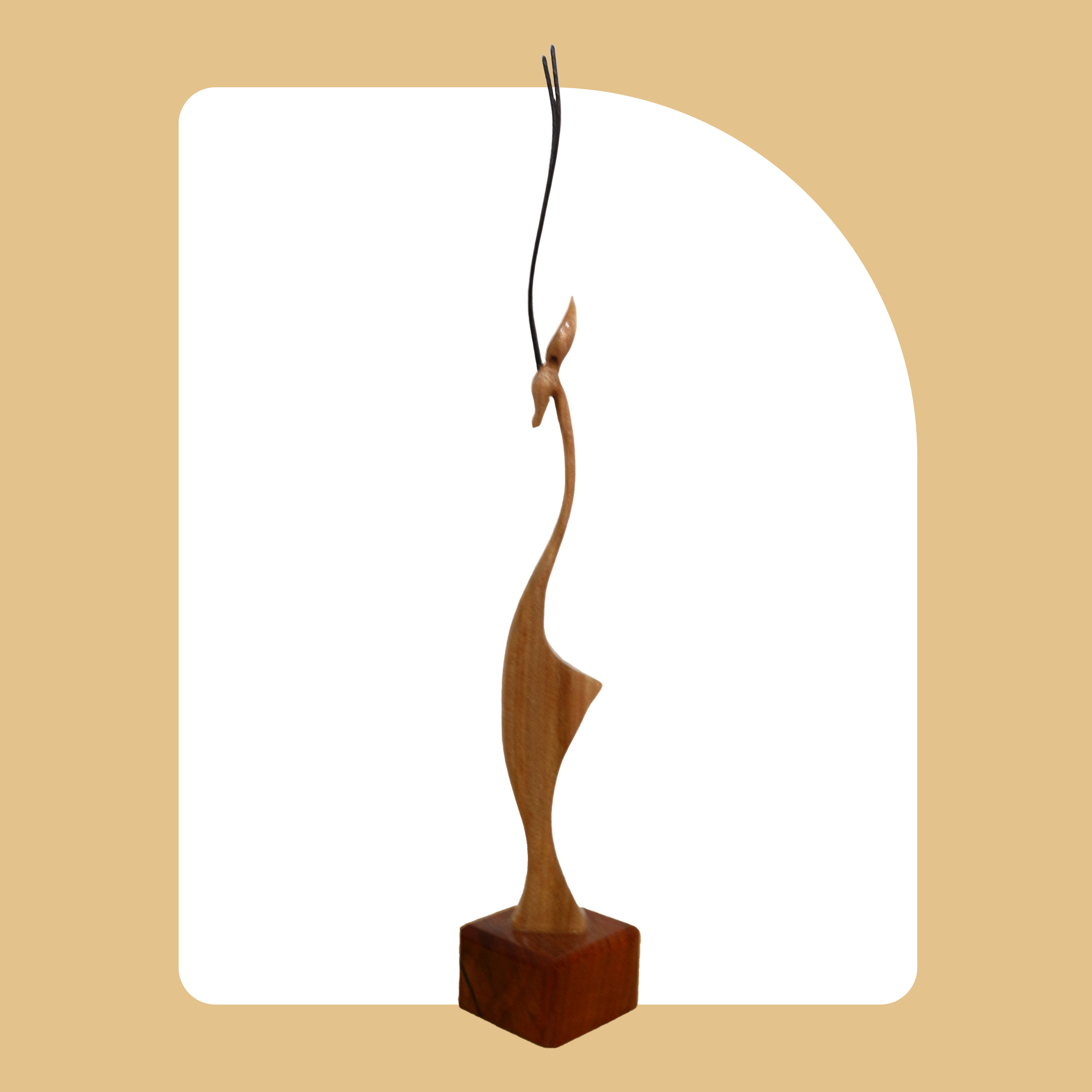 مجسمه چوبی غزال مدل رها