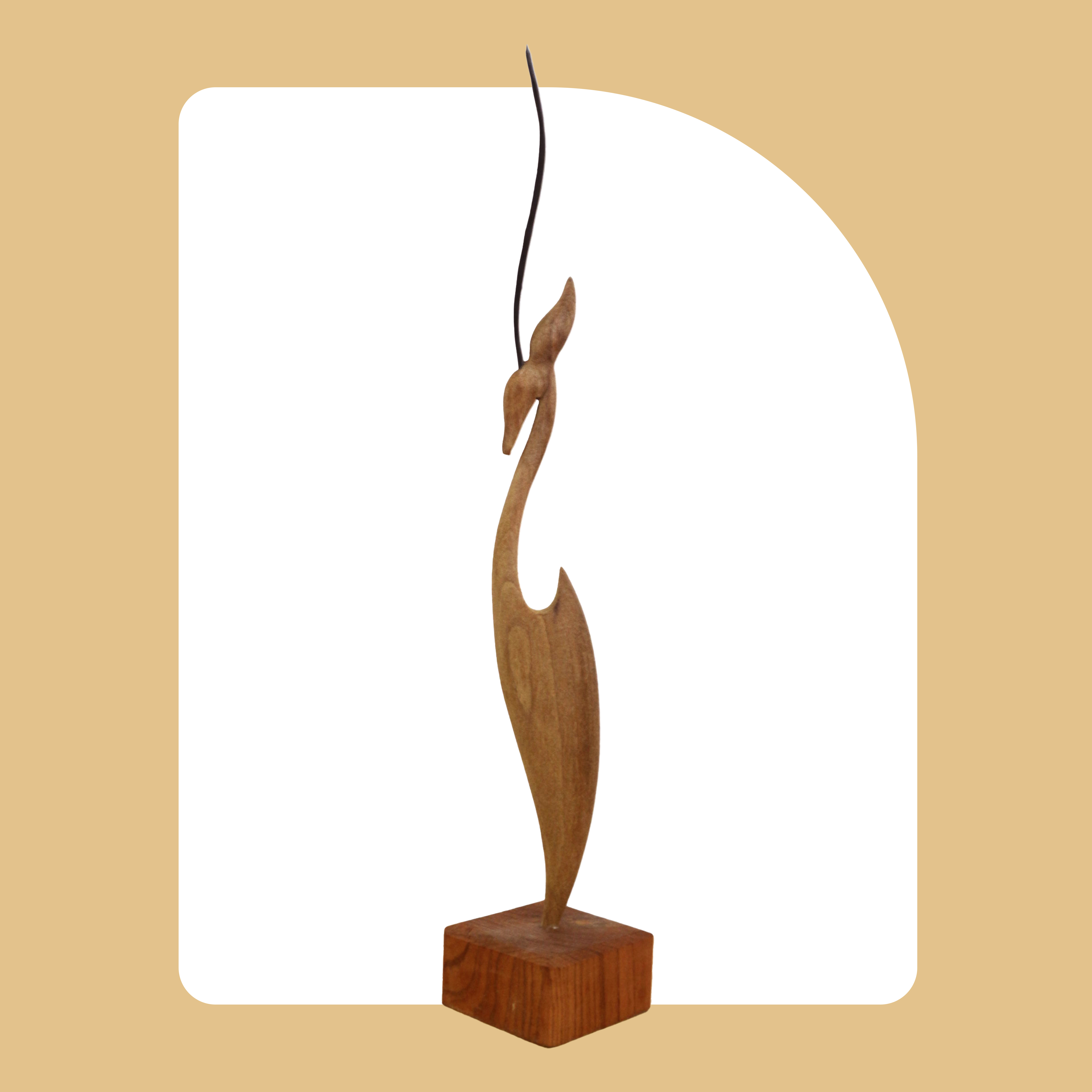 مجسمه چوبی غزال مدل هستی